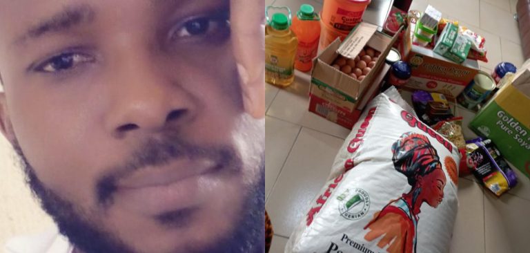 “May God bless us all with wonderful women” – Nigerian man writes as he shows off food items his wife bought for Christmas