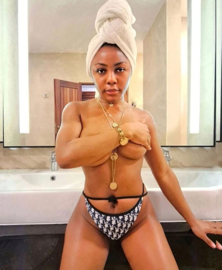 BBNaija star, Ifu ennada poses topless in sultry new photos