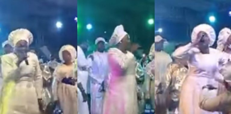 Funke Akindele storms Celestial Church of Christ members in Ogun State for prayers (Video)