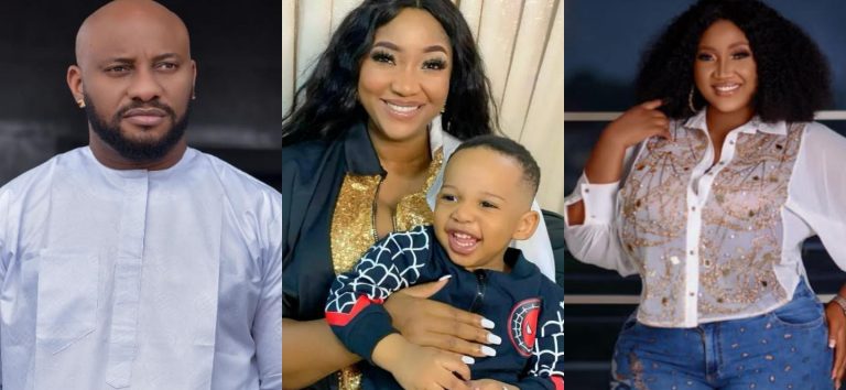 “Where are your other kids” – Fans drag Judy Austin for sharing X’mas photos with Yul Edochie’s son