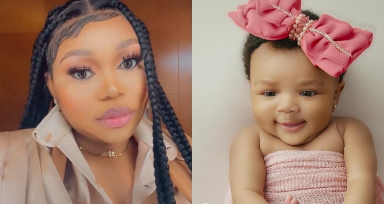 “I tap into this blessing, my God abeg” – Fans react after Ruth Kadiri unveiled 2nd daughter’s face in cute photo
