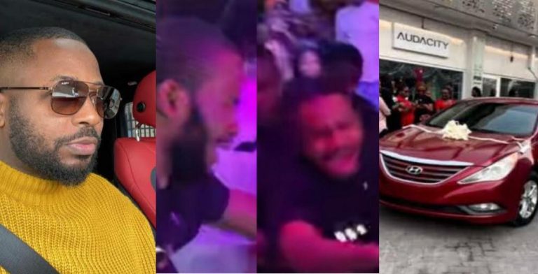 Man breaks down in tears after winning a brand new car from Tunde Ednut (Video)