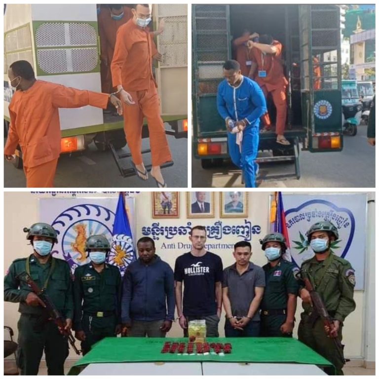 Two Nigerian nationals and American man sentenced to 25 years imprisonment in Cambodia for drug trafficking