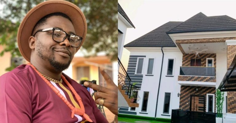 ‘God did it, I thank God for this one’ – Onny Michael shows off his multimillion Naira mansion (Photo)