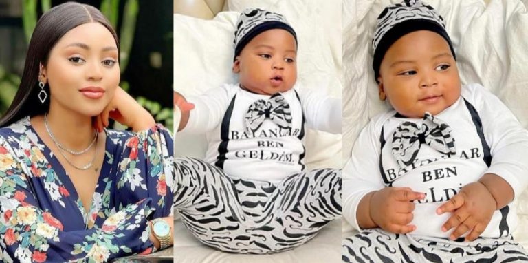 “Say hello to our commander in chief” – Regina Daniels writes as she shares adorable photos of her second son
