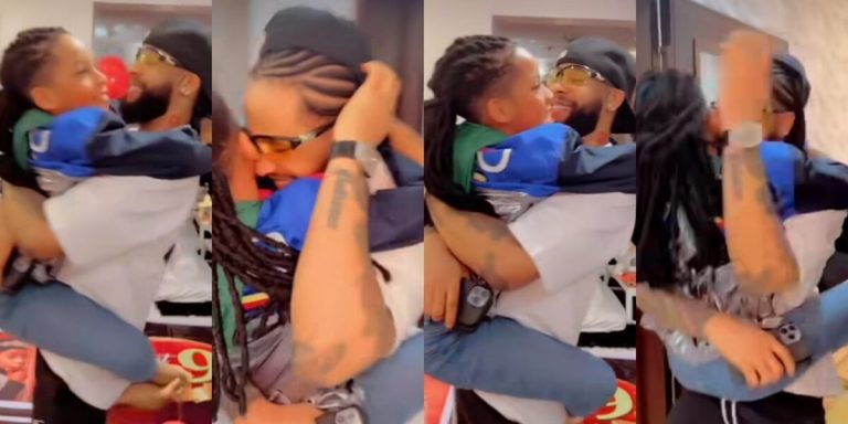 “He was so happy to see his dad” – Toyin Lawani says as she shares emotional moment her son, Tenor reunited with his father on his birthday (Video)
