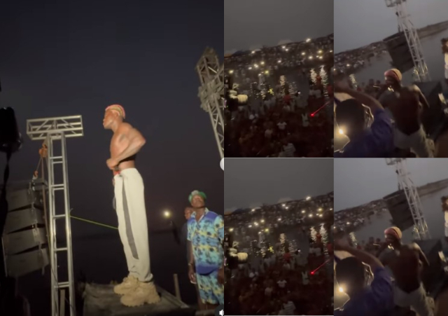 Portable breaks record becomes first Nigerian artiste to hold show inside river (Video)