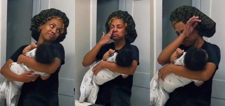 “You’ve been an amazing wife” – Woman bursts into tears in cute video as her husband appreciates her for being a good woman (Watch)