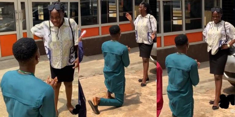 “You no get money, I’m not your level” – Nigerian lady embarrasses man as she rejects his proposal (Video)