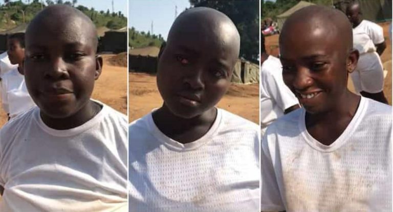 “Someone’s girlfriend” – Ladies in military camp shave hair as they train to be soldiers, video emerges (Watch)