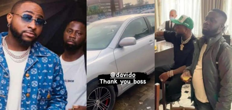 “He has a good heart” –  Reactions as Davido gifts one of his crew members a new car