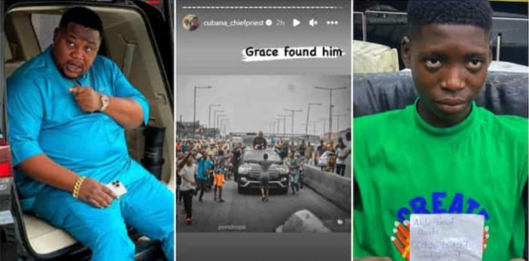 “Grace found Yusuf, when it’s your time, it’s your time” – Fans react as Cubana Chiefpriest finally rewards boy in viral Obi’s photo