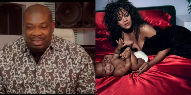 “He looks like Don Jazzy” – Nigerians react as Rihanna reveals her baby’s face