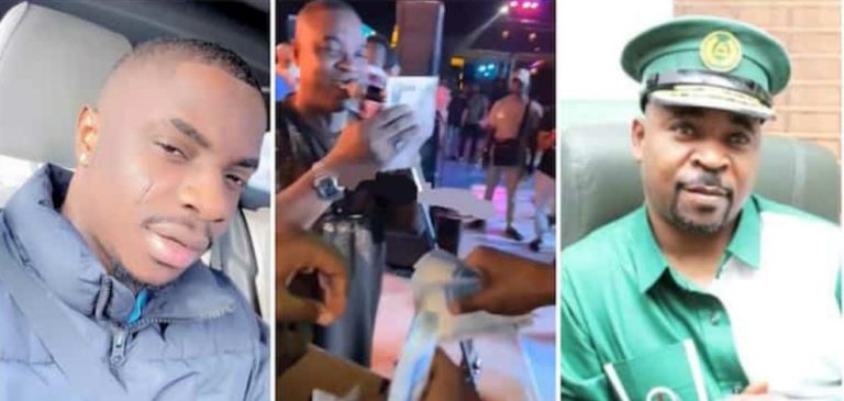 Angry Nigerians call for arrest of MC Olumo’s son for lavishly spraying the new Naira on Kwam 1 amidst scarcity (Video)