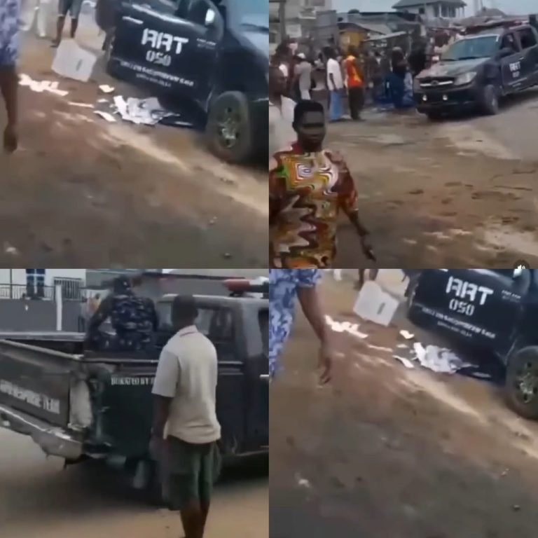 Update: Four police officers in viral video ‘carting away’ ballot boxes arrested in Rivers state (video)