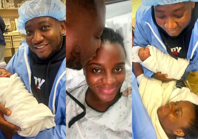 Comedian Ajebo and wife, Uchechi welcome third child [Photos]