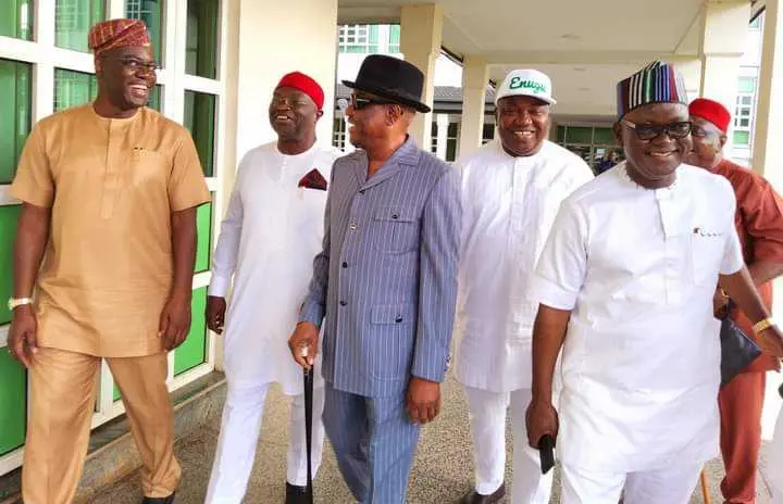 Wike, other G5 members absent as Atiku meets incoming, outgoing PDP governors