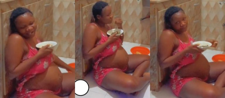 “I woke up to urinate but baby wants food” – Pregnant woman says, makes eba by 2am to eat (Video)