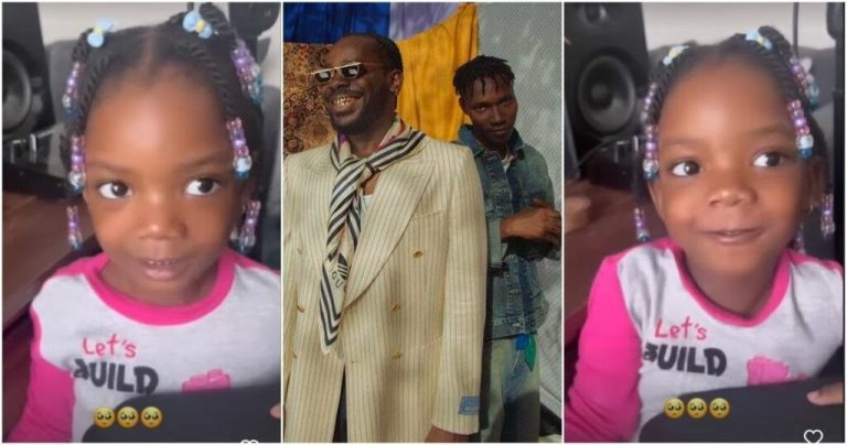 Adekunle Gold shares adorable video of daughter, Deja singing his latest song with Zinoleesky