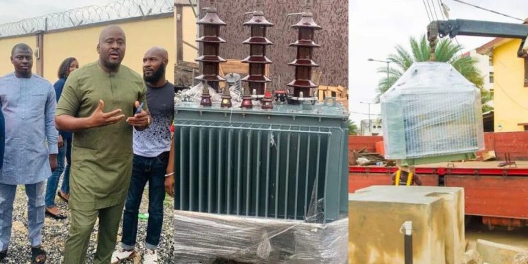 ‘You need to return to acting’ – Reactions as Desmond Elliot donates transformers to his constituency few days to election