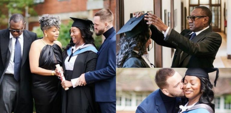 DJ Cuppy’s fiance joins her family as she graduates from Oxford University (Photos)