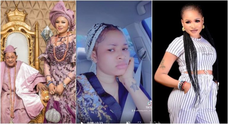 Late Alaafin’s wife, Queen Dami brags as she travels out of Nigeria for the first time