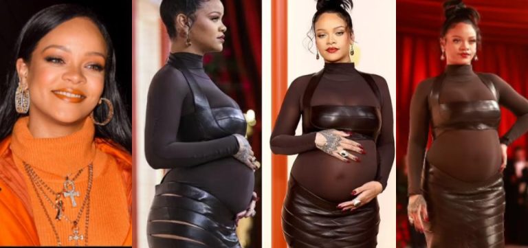 Rihanna proudly shows off growing baby bump at Oscar after Super Bowl pregnancy reveal (Video)