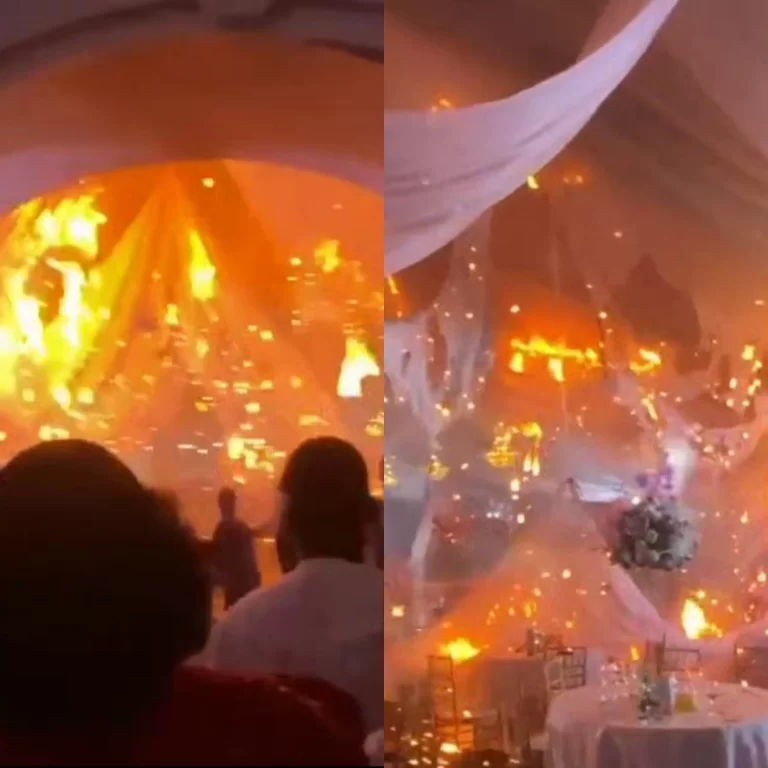Fire breaks out during wedding reception in Lagos (video)