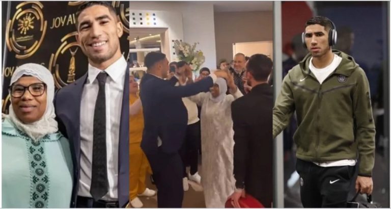 Video of Achraf Hakimi dancing with mom surfaces after divorce reports (Watch)