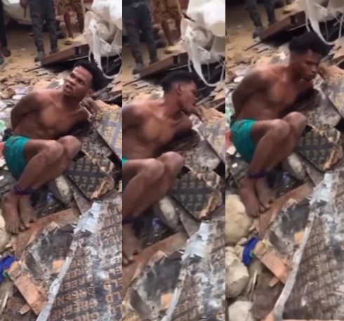 Traders call for help after a young man ”ran mad” at Tejuosho Market in Lagos