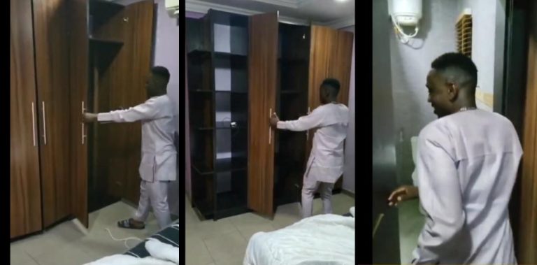 Video shows Ibadan hotel where the entrance to its bathroom and toilet was placed inside the wardrobe