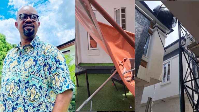Actor Charles Inojie escapes death after water tank collapsed on his seat minutes after he stood up (video)