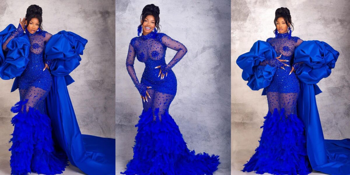 Tacha claims she paid ,000 (15m) for her blue dress to the #AMVCA2023