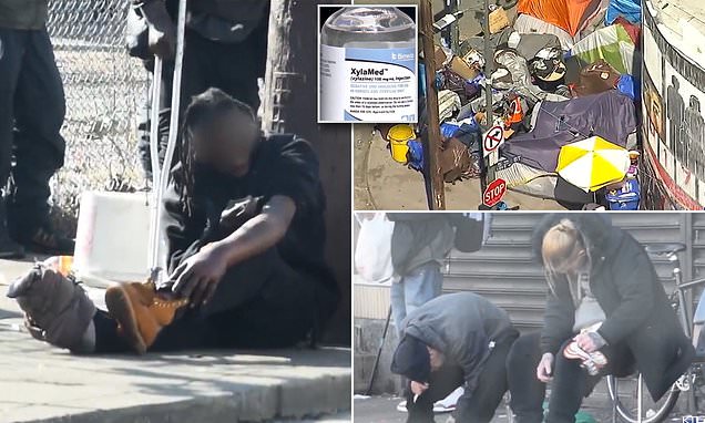 Shocking scenes in America as addicts of “flesh-eating: drug move around streets of LA like ‘zombies’ (video)