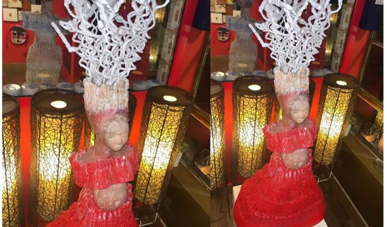Reaction as man shares photo of an ‘idol-looking’ item placed in a Lagos restaurant for beautification