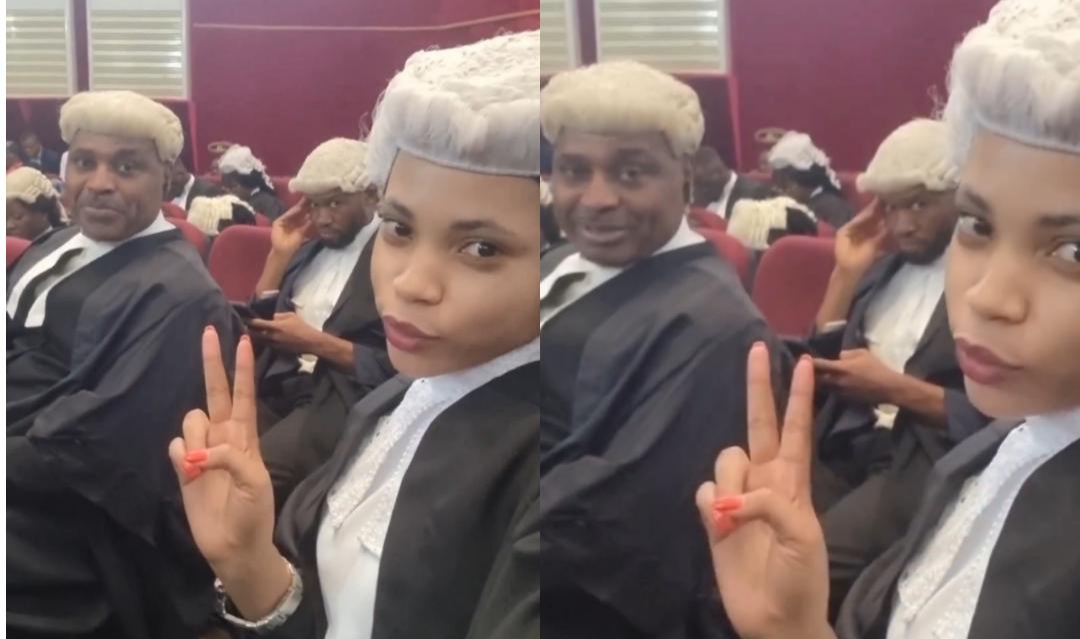 “Don’t tell my wife” – Kenneth Okonkwo pleads as he shares fun moment with ‘beautiful lawyer’ in court (Video)