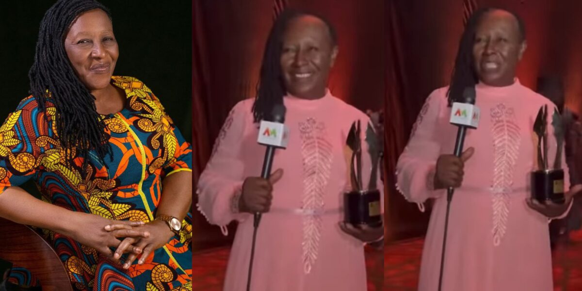 “Let me rest for now, my speech will come later” – Actress Patience Ozokwo emotional as she receives AMVCA Merit Award (Video)