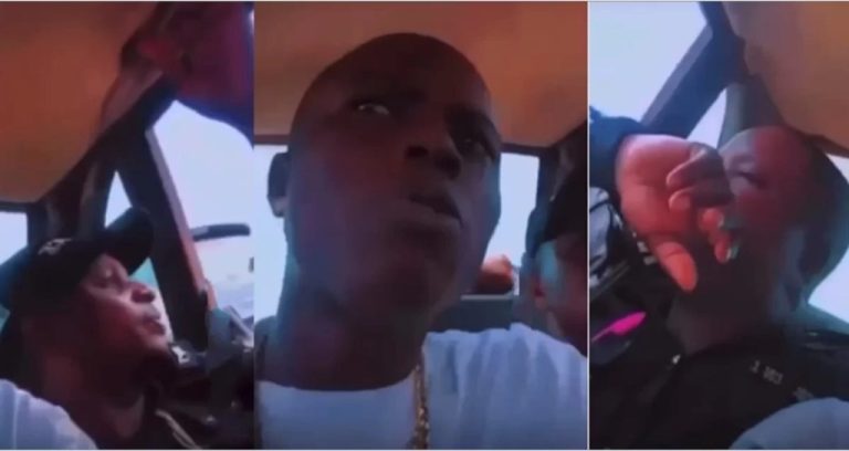My name is Drug man, I’m not scared, I’m used to police arresting me – Fearless big boy says while being transported in police van (Video)