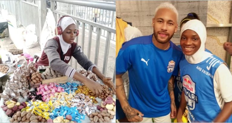 Aspiring Nigerian footballer who hawks for survival meets Neymar