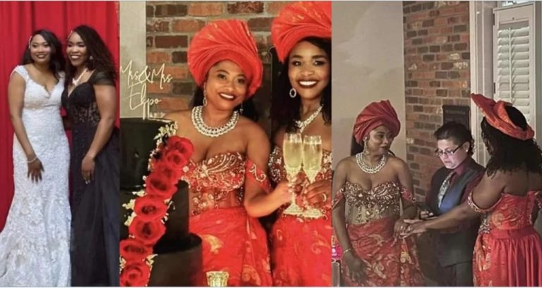 Two Nigerian women set tongues wagging as they tie the knot in US