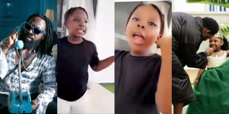 “I can’t do economy or business class, my only option is first class” – Singer Timaya’s daughter says (Video)