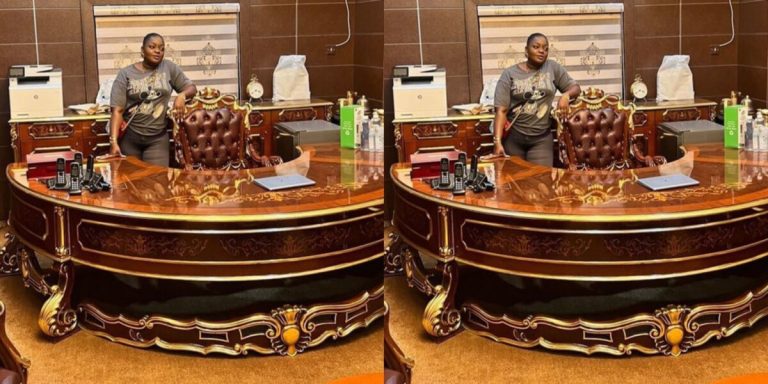 “Which position are you holding now” – Fans query Eniola Badmus as she shows off luxury office