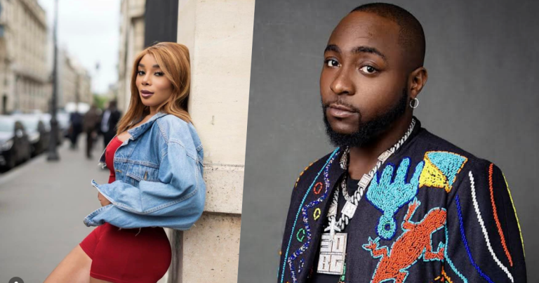 Mixed reactions as Davido’s alleged French side chic arrives in Nigeria