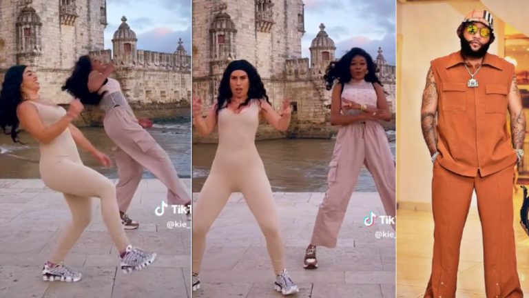 “She nailed it effortlessly” – Kiekie shows off dance step to Kcee’s hit song Ojapiano with American model Gigi
