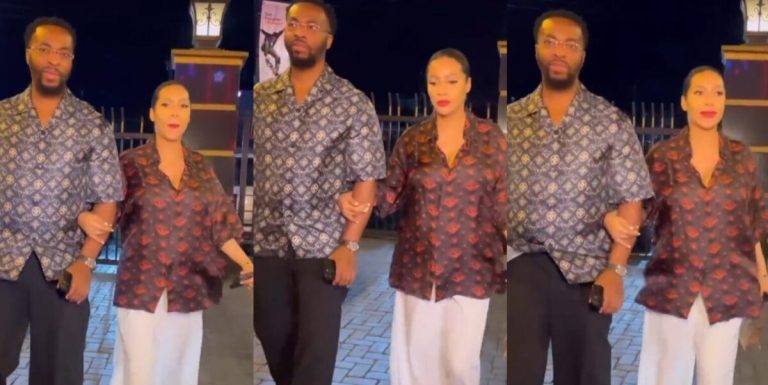 Pregnant reality TV star, Maria Chike steps out with her man, Kevin (video)