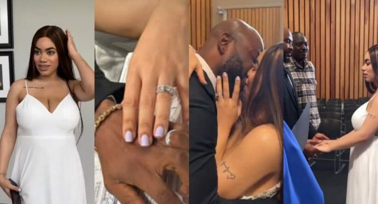 Ned Nwoko’s daughter, Julia Nwoko excited as she weds lover in Canada (Video)