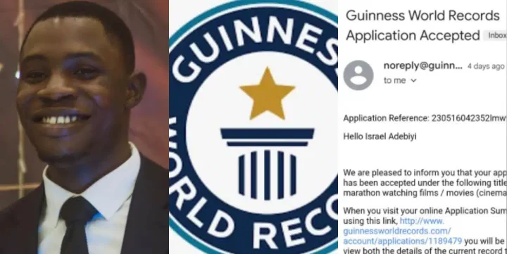 Guinness World Records approves as Nigerian man applies for longest film-watching marathon, for over 121 hours