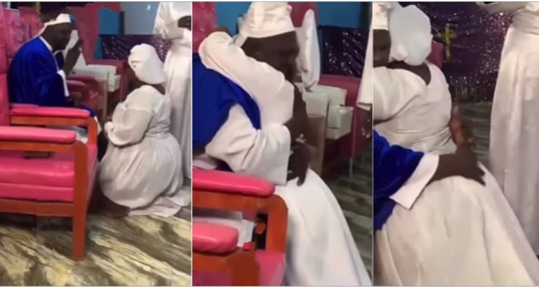 Cele prophet seen blessing female members with ‘holy hug’ (Watch video)