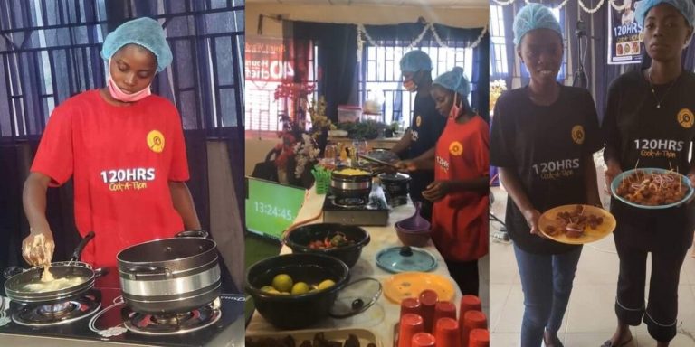 “You people don’t want Hilda to shine in peace” – Reactions as lady commences 120-hour cooking marathon in Ekiti (video)