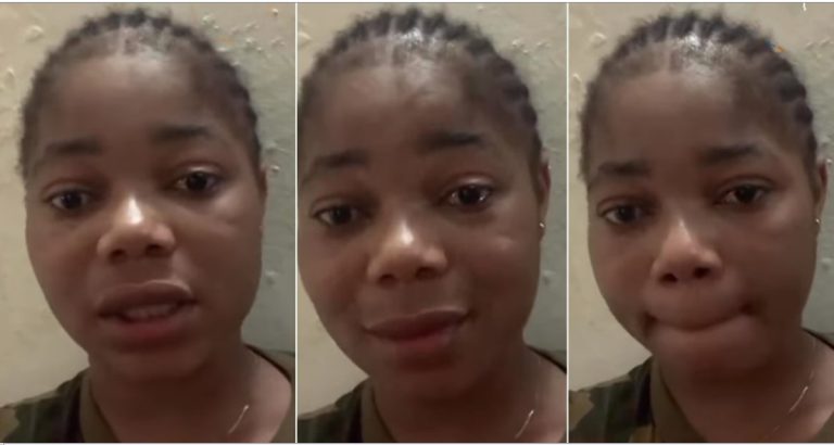 No love, no boyfriend – Female soldier sheds tears for not being wooed by men (Video)